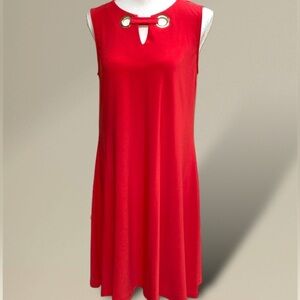 NWT Anne Klein Sleeveless A-Line Shift Dress Cherry Tomato Red Size Small